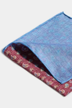 Pochette bordeaux à motif paisley - Made in Italy