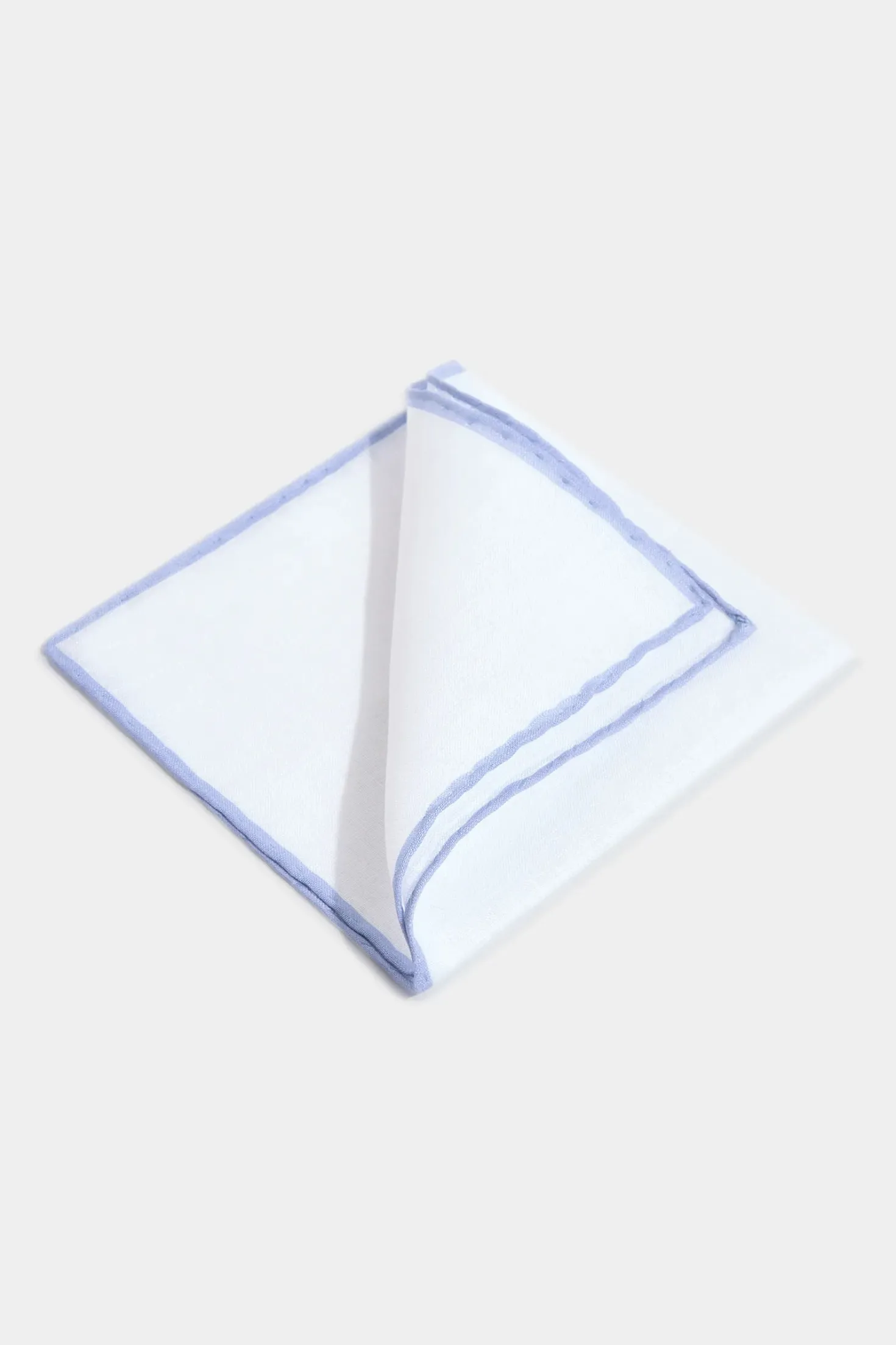 Pochette en lin blanche/bleu clair - Made in Italy
