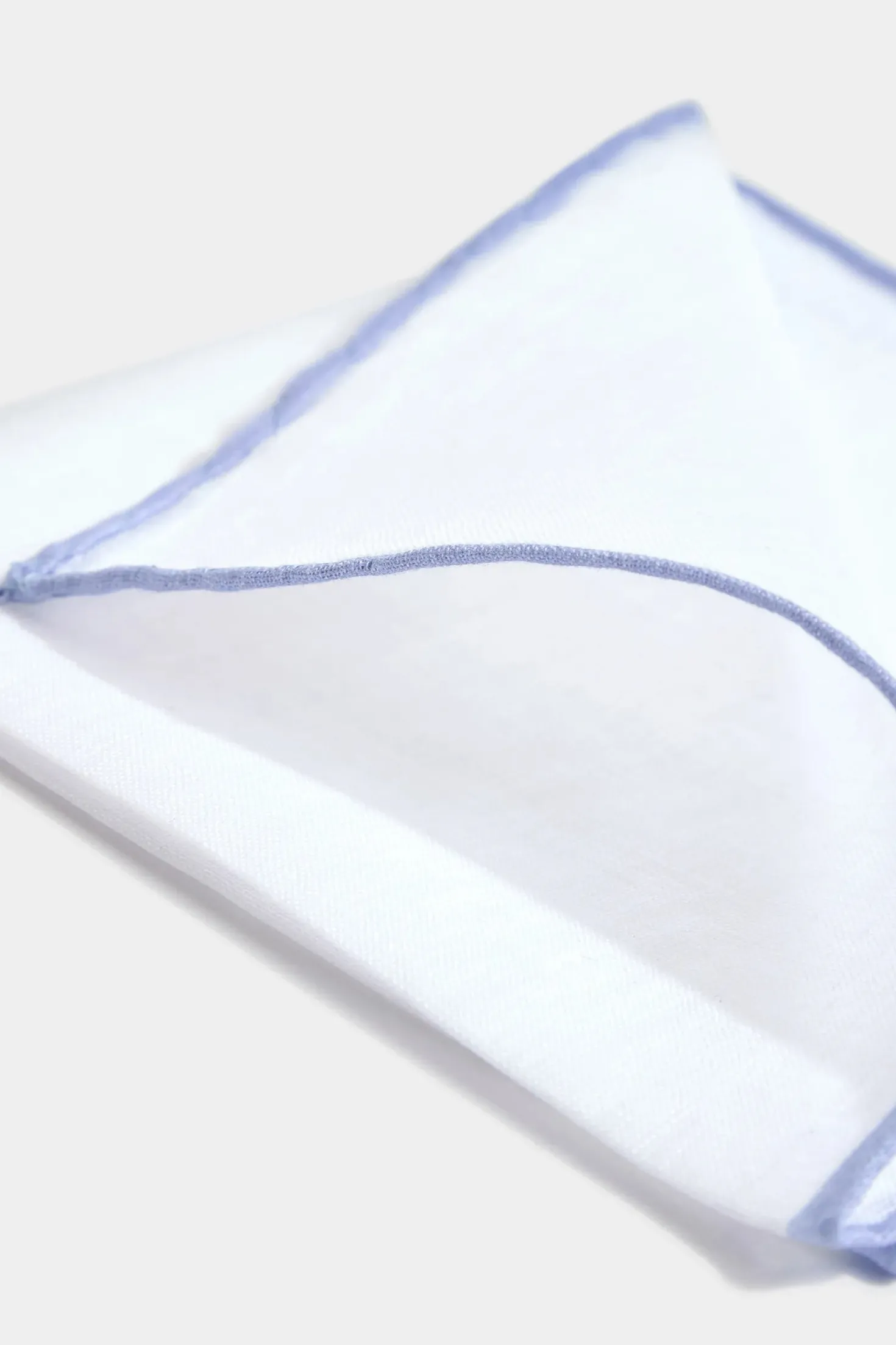 Pochette en lin blanche/bleu clair - Made in Italy