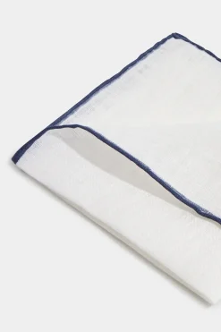 Pochette en lin blanche/bleue - Made in Italy