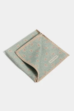 Pochette verte à motif paisley - Made in Italy