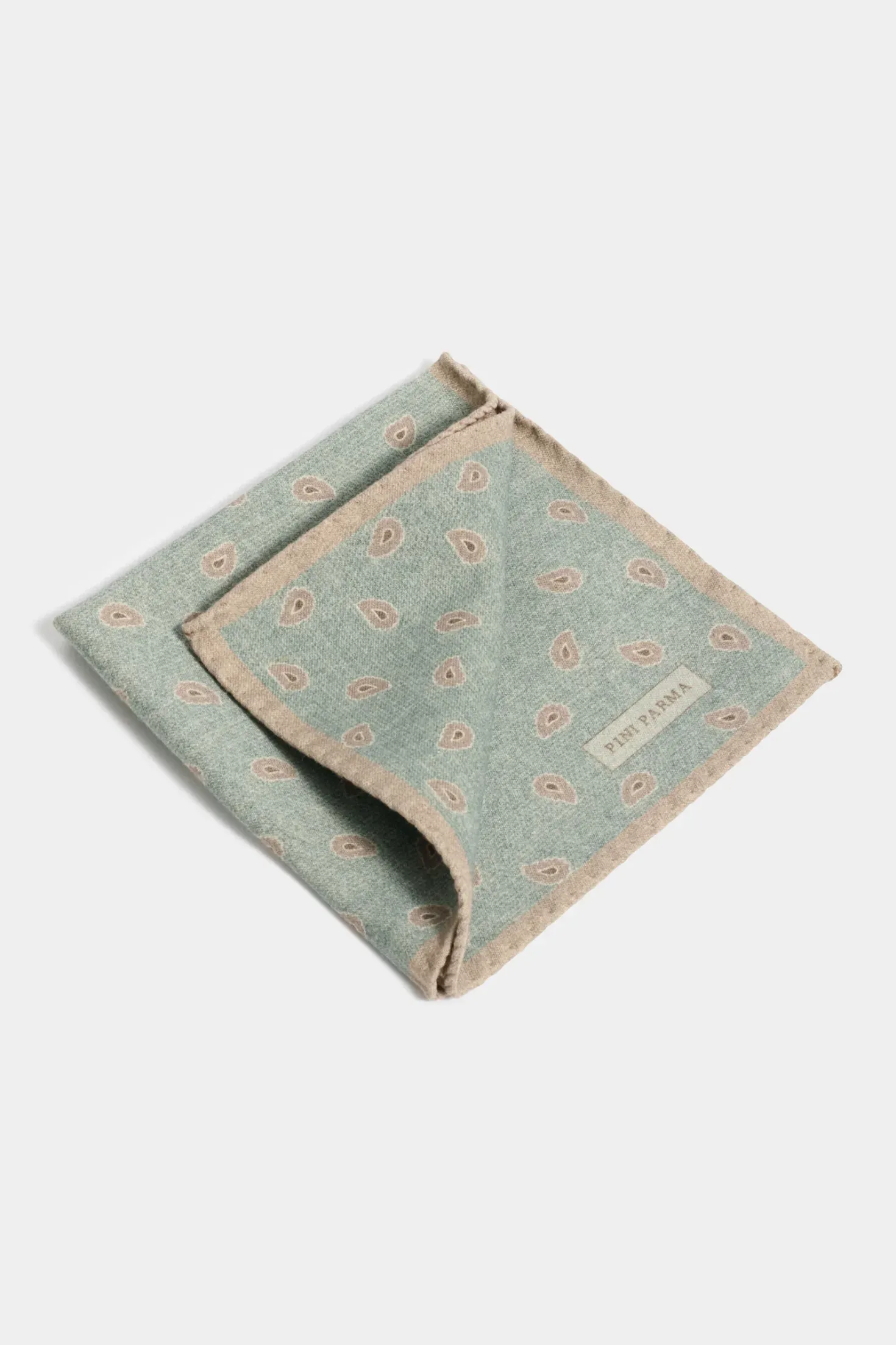Pochette verte à motif paisley - Made in Italy
