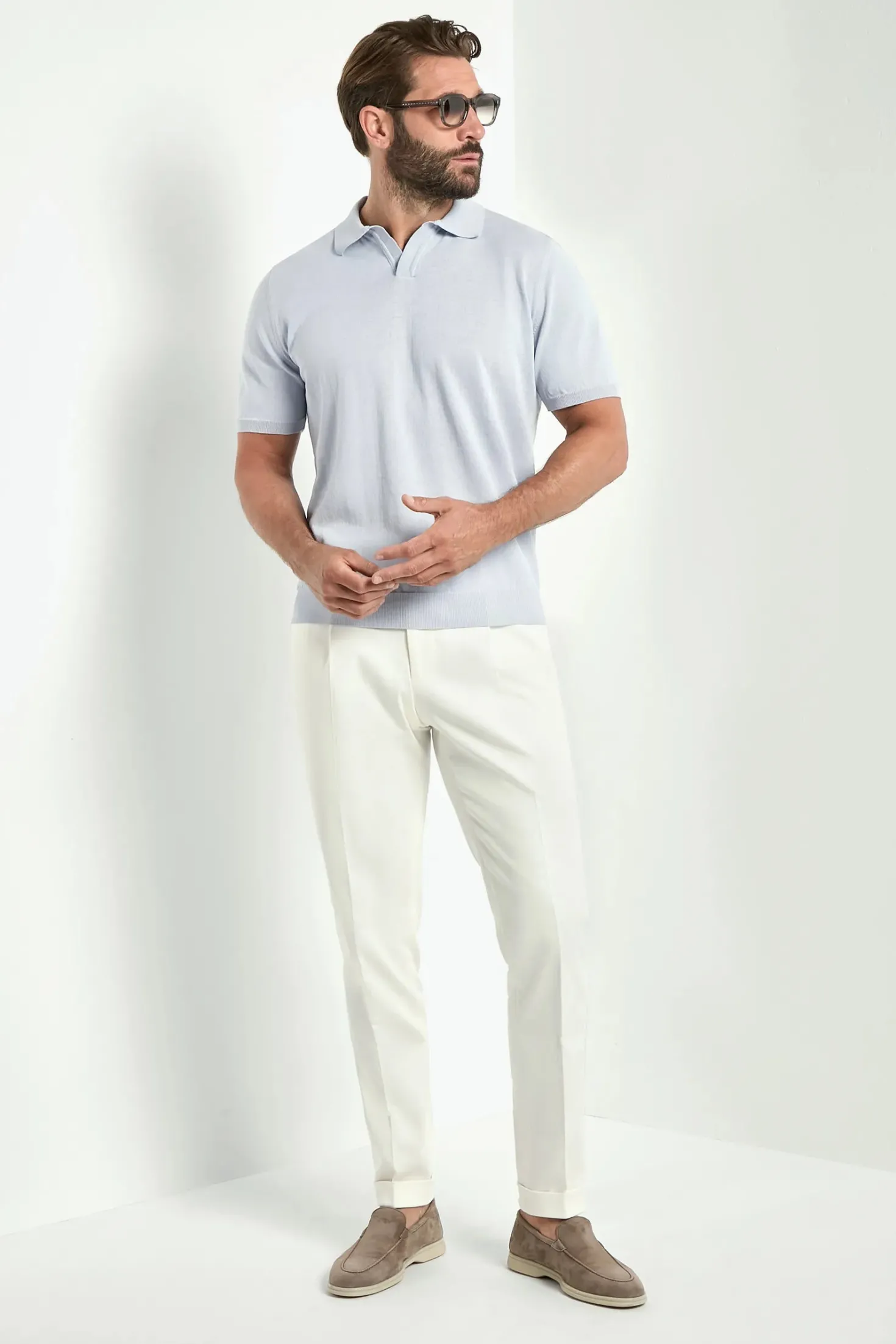 Polo bleu clair - Made in Italy