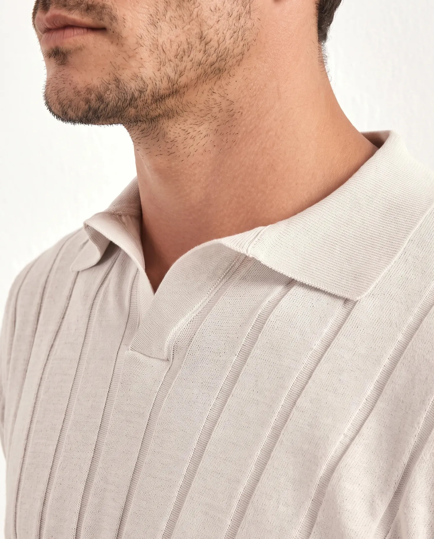 Polo côtelé Stone - Made in Italy