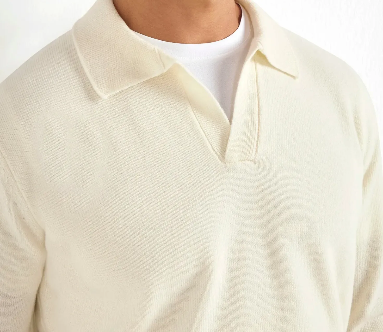 Polo en laine blanc - Made in Italy