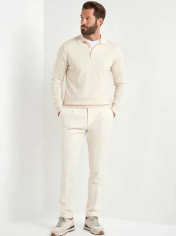 Polo en mérinos crème – Made in Italy