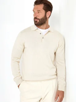 Polo en mérinos crème – Made in Italy