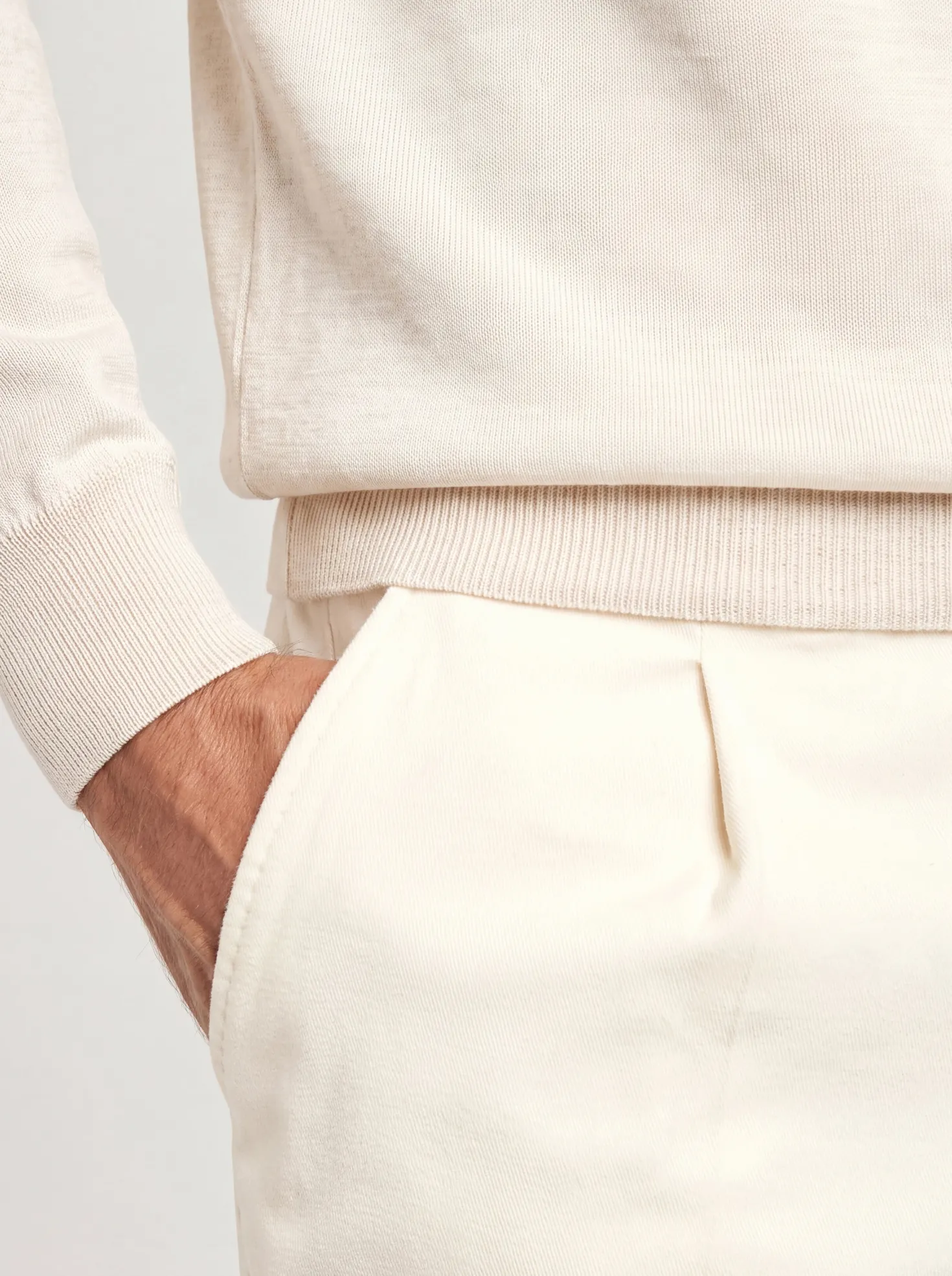 Polo en mérinos crème – Made in Italy
