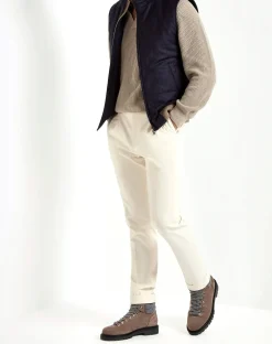 Polo taupe côtelé en mélange cachemire – Made in Italy