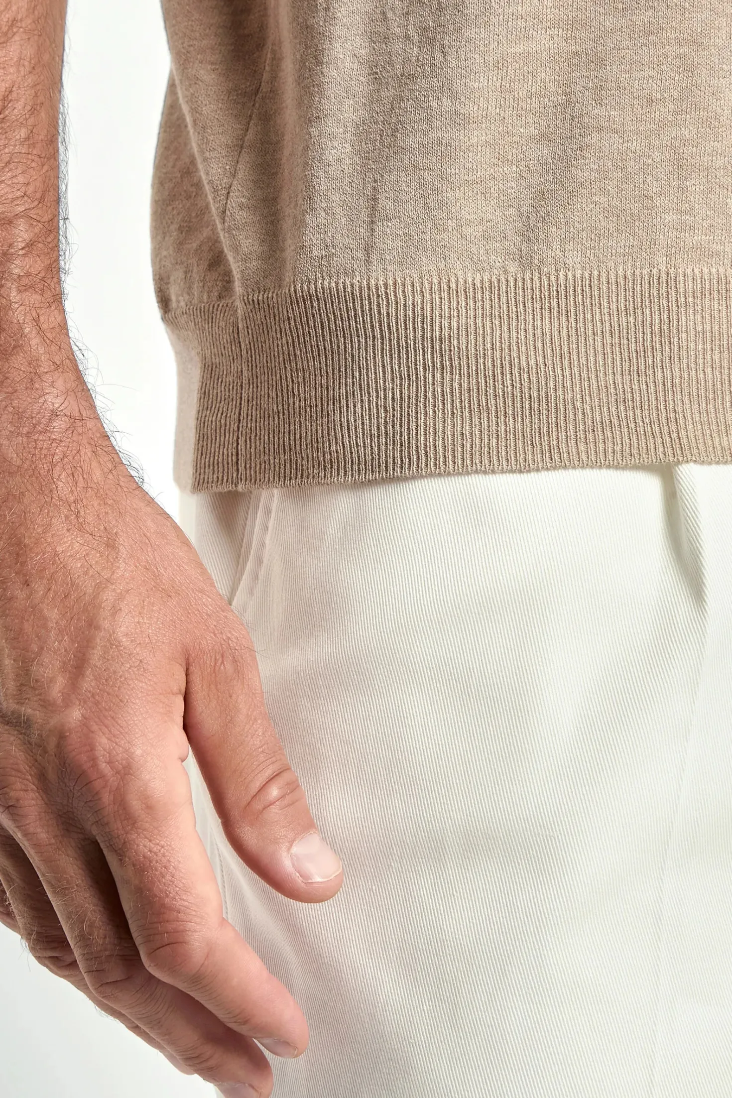 Polo taupe - Made in Italy