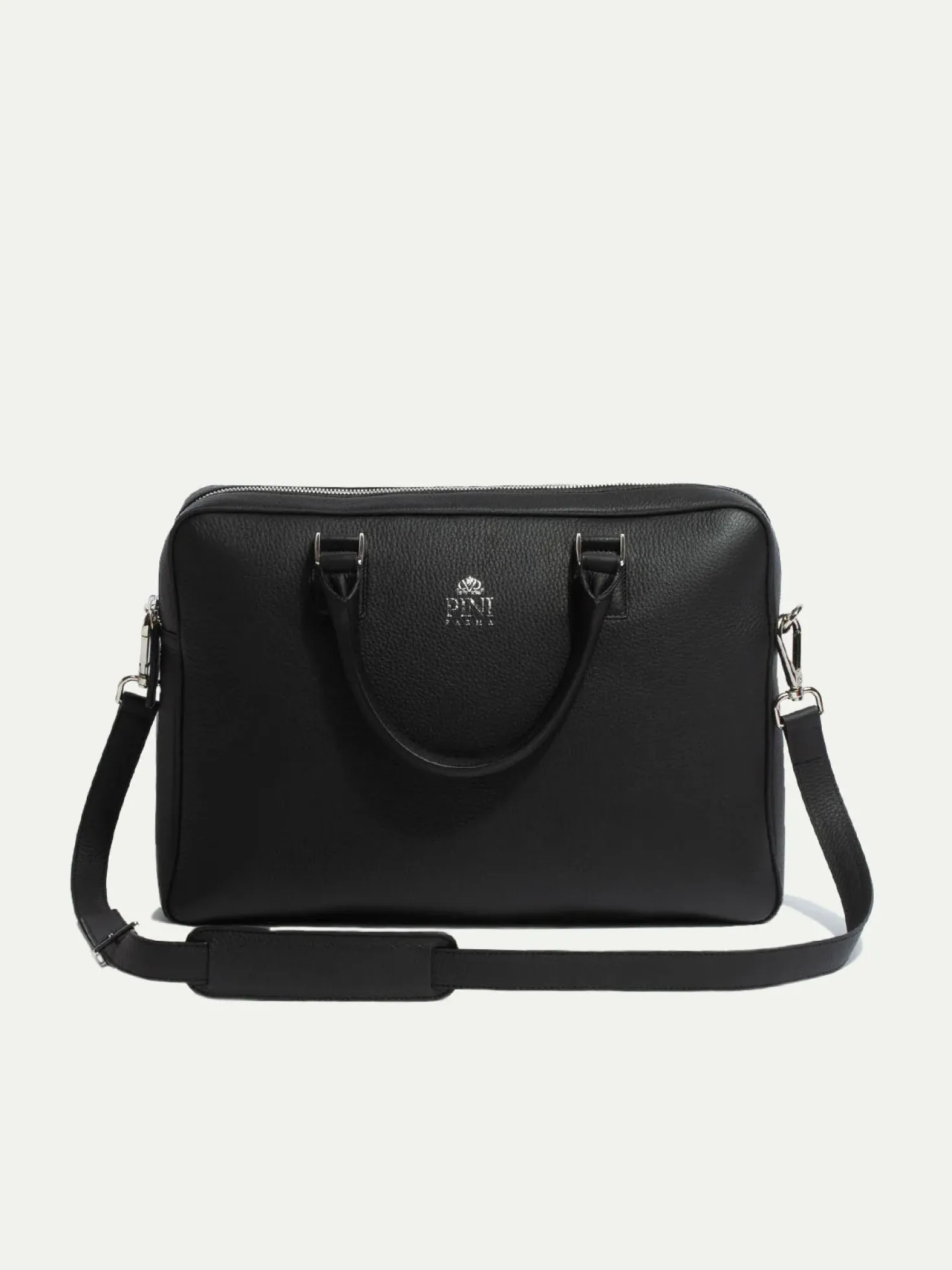 Porte-documents noir en cuir - Made in Italy