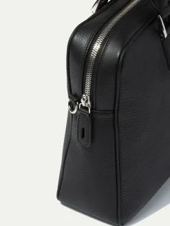 Porte-documents noir en cuir - Made in Italy