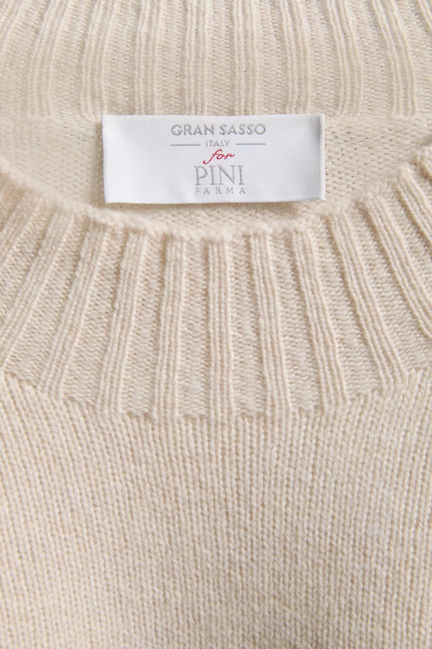 Pull à col montant sable - Made in Italy