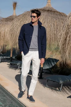 Pull col rond en cachemire ultraléger gris – Made in Italy