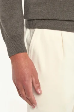 Pull col roulé en cachemire taupe foncé – Made in Italy