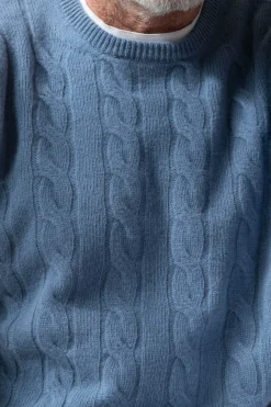 Pull torsadé bleu clair – Made in Italy