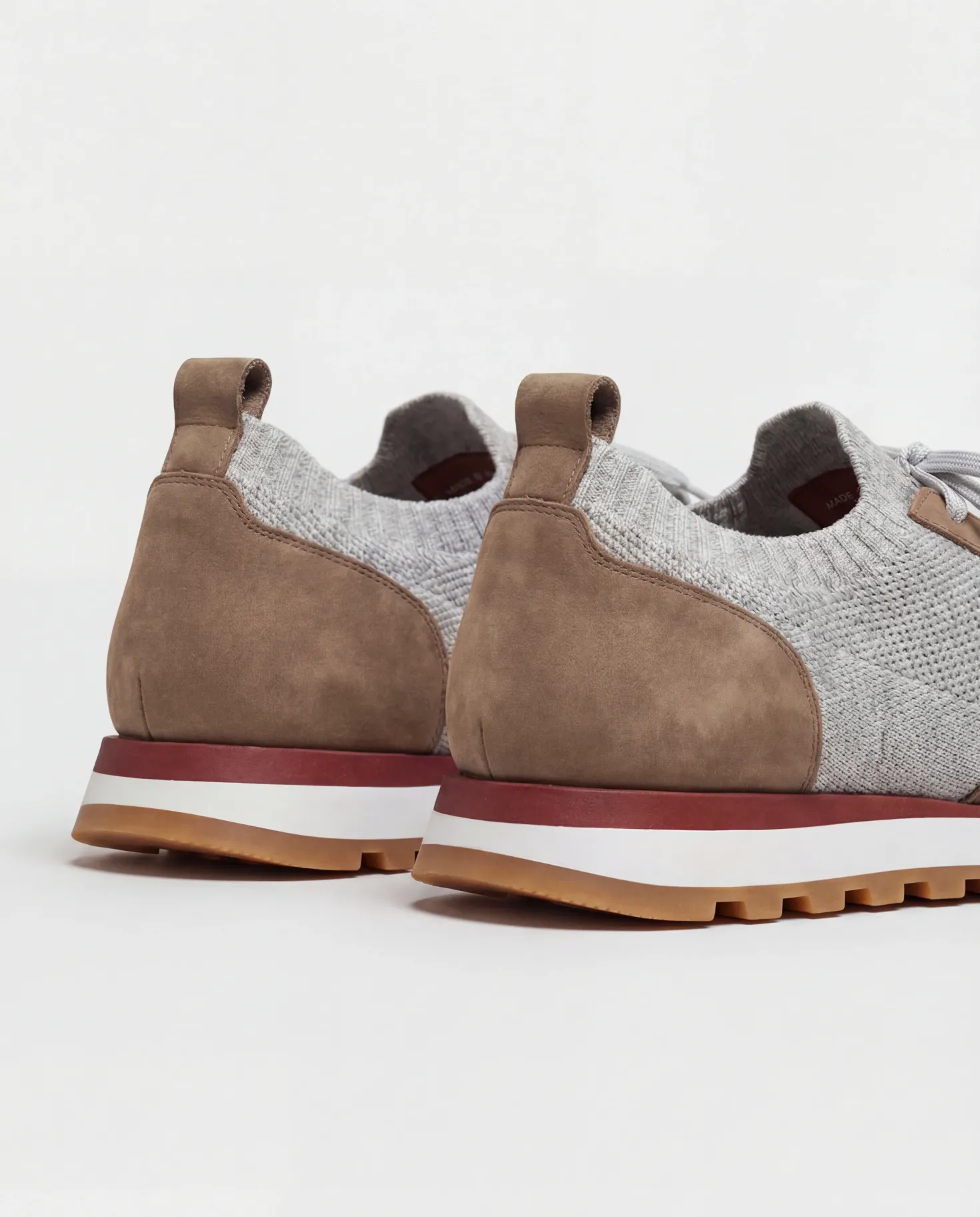 Runners en maille taupe et gris - Made in Italy