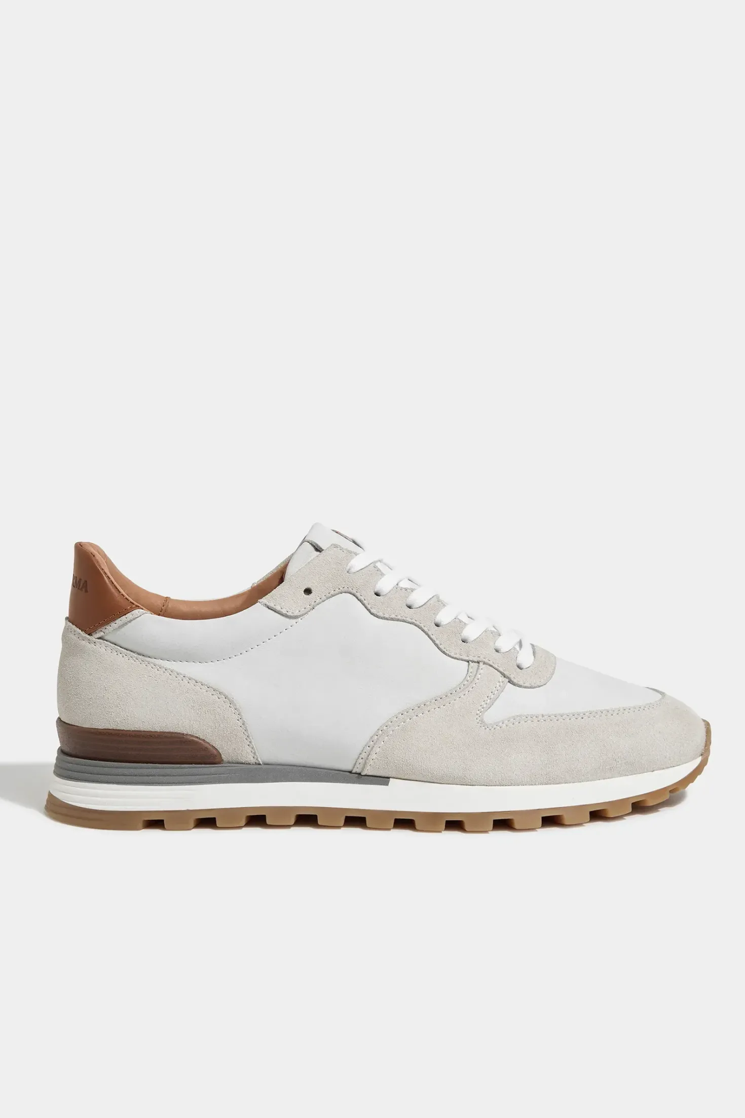 Runners en nubuck et daim Blanc cassé - Made in Italy