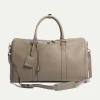 Sac de voyage taupe en cuir - Made in Italy