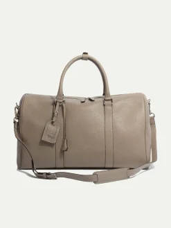 Sac de voyage taupe en cuir - Made in Italy