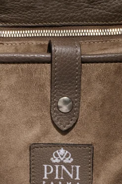 Sac à dos en toile et cuir sable - Made in Italy