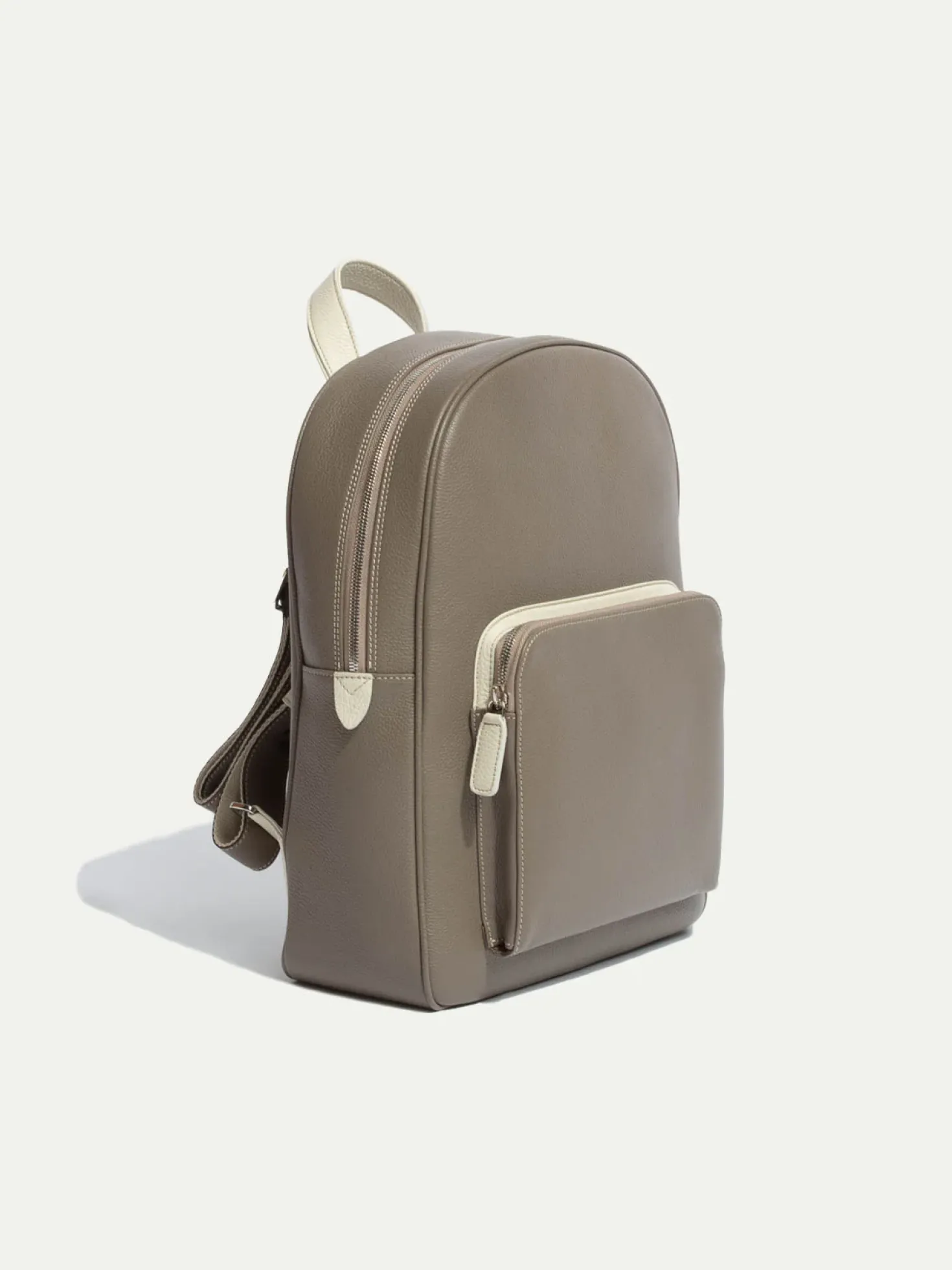 Sac à dos taupe en cuir - Made in Italy