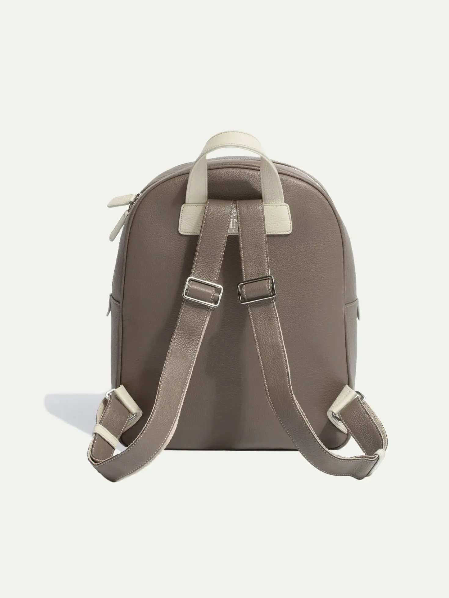 Sac à dos taupe en cuir - Made in Italy