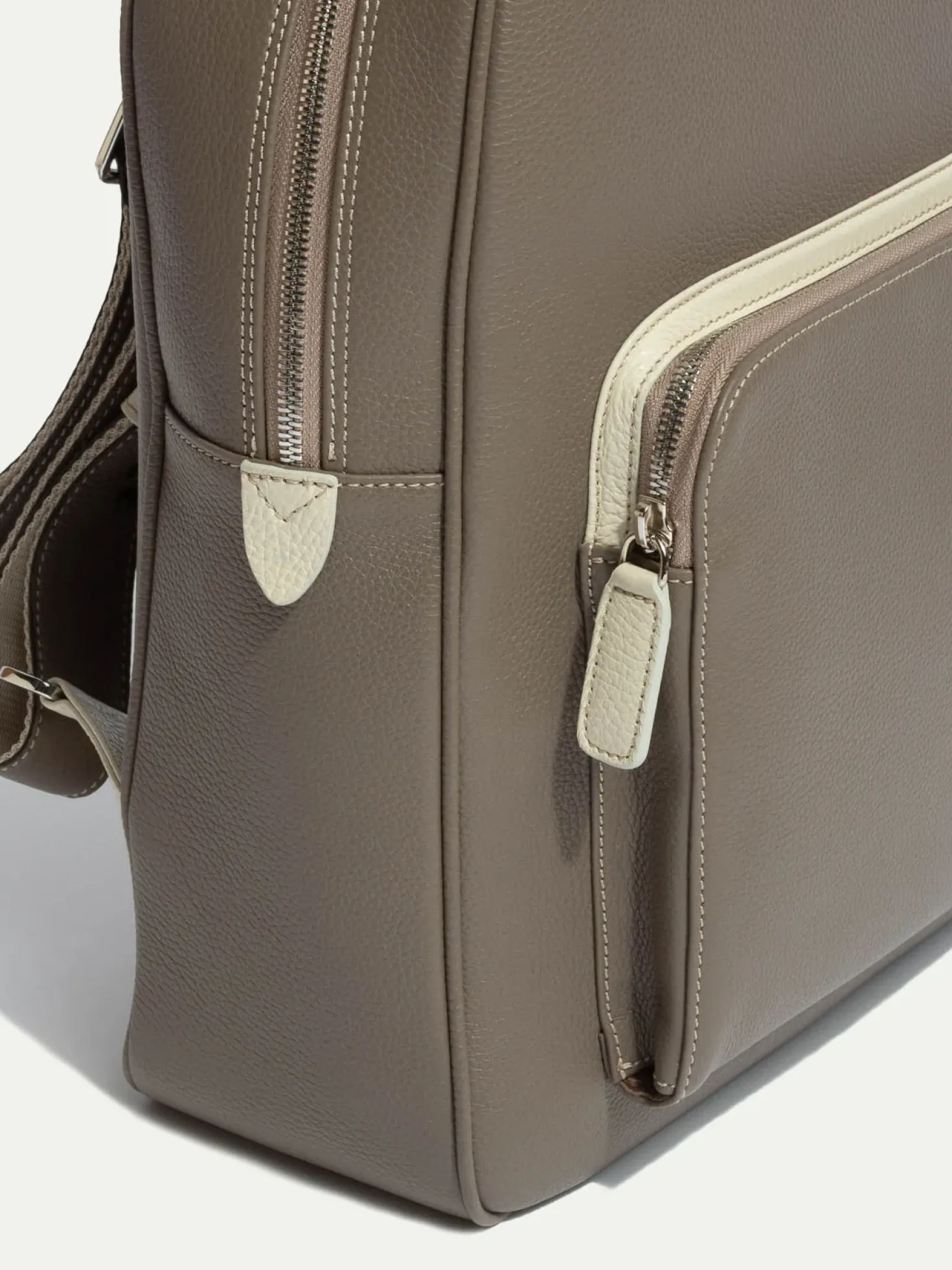 Sac à dos taupe en cuir - Made in Italy