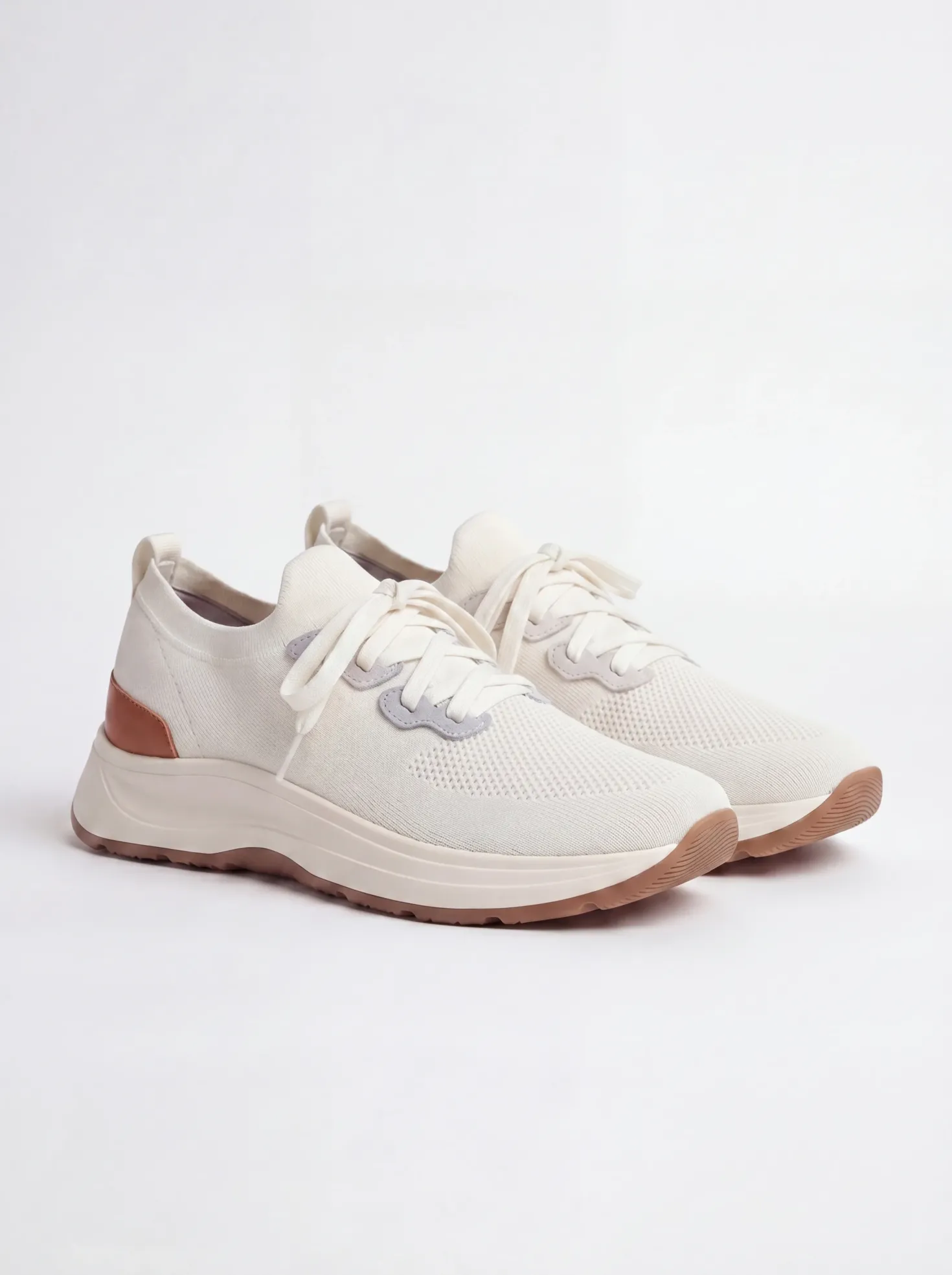 Sneakers blanches en maille - Made in Italy