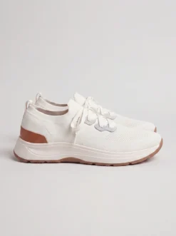 Sneakers blanches en maille - Made in Italy