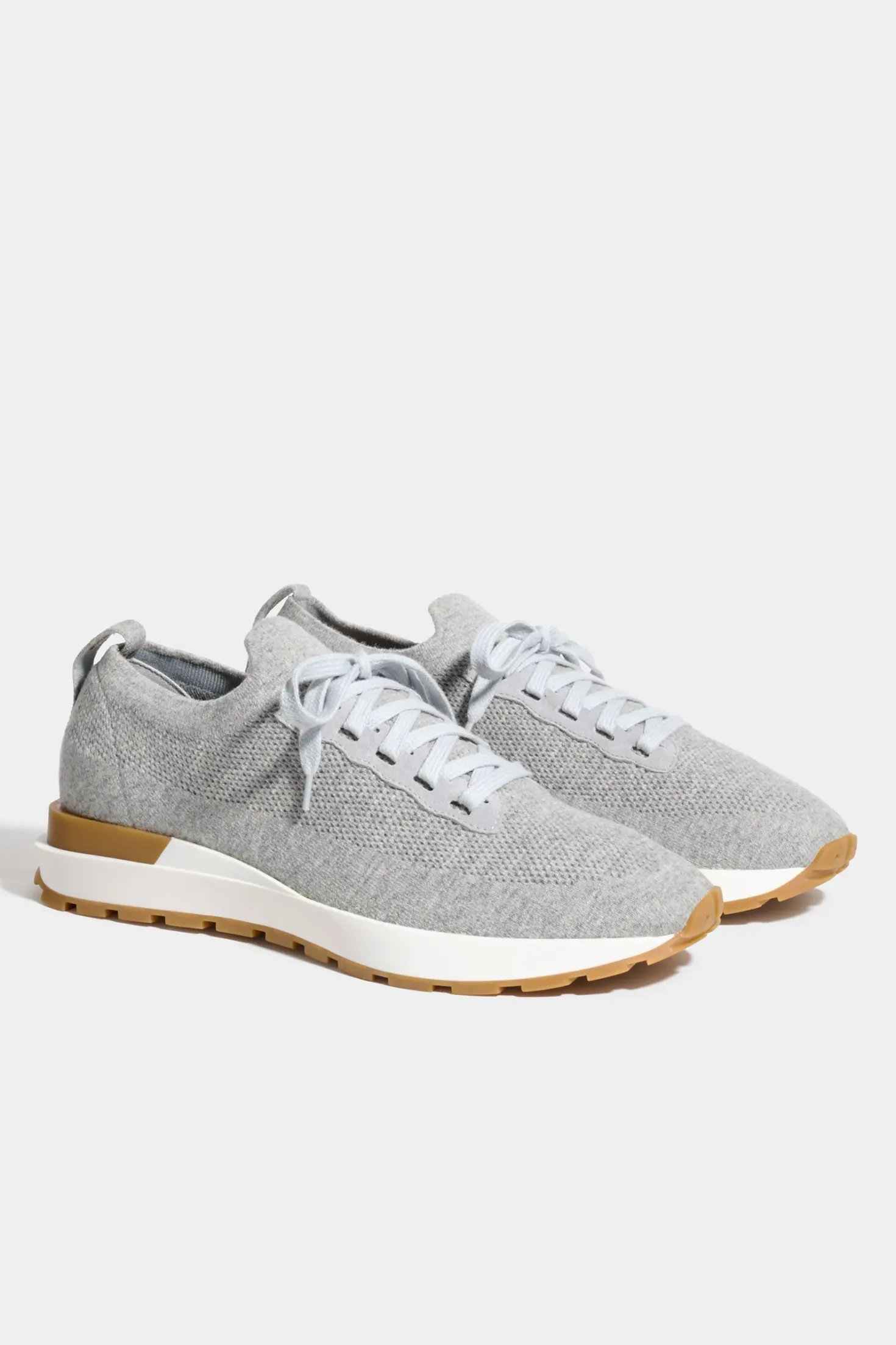 Sneakers en maille gris clair - Made in Italy