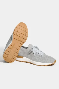 Sneakers en maille gris clair - Made in Italy