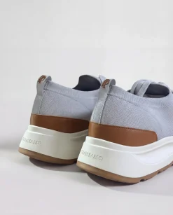 Sneakers gris clair en maille - Made in Italy