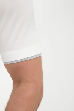 T-shirt en coton blanc avec détail au col - Made in Italy