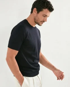 T-shirt en jersey bleu - Made in Italy