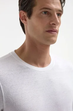 T-shirt en lin blanc - Made in Italy