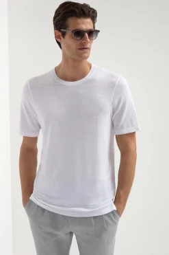 T-shirt en lin blanc - Made in Italy