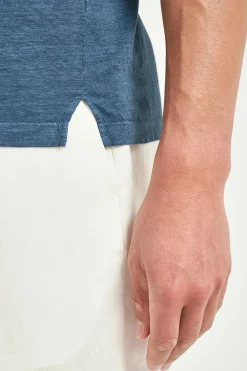 T-shirt en lin bleu - Made in Italy