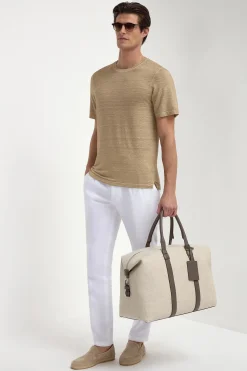 T-shirt en lin taupe - Made in Italy