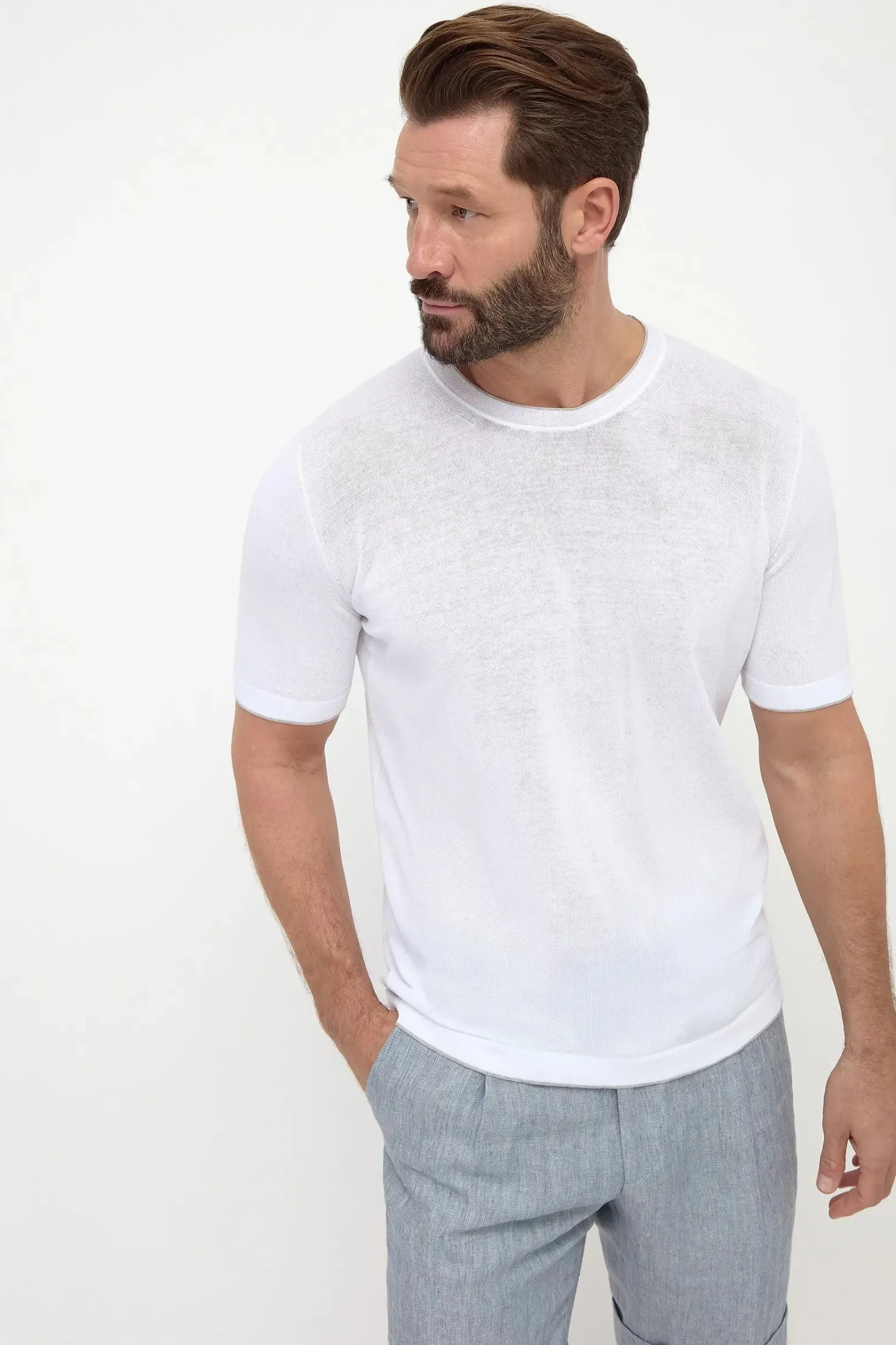 T-shirt en maille blanc - Made in Italy