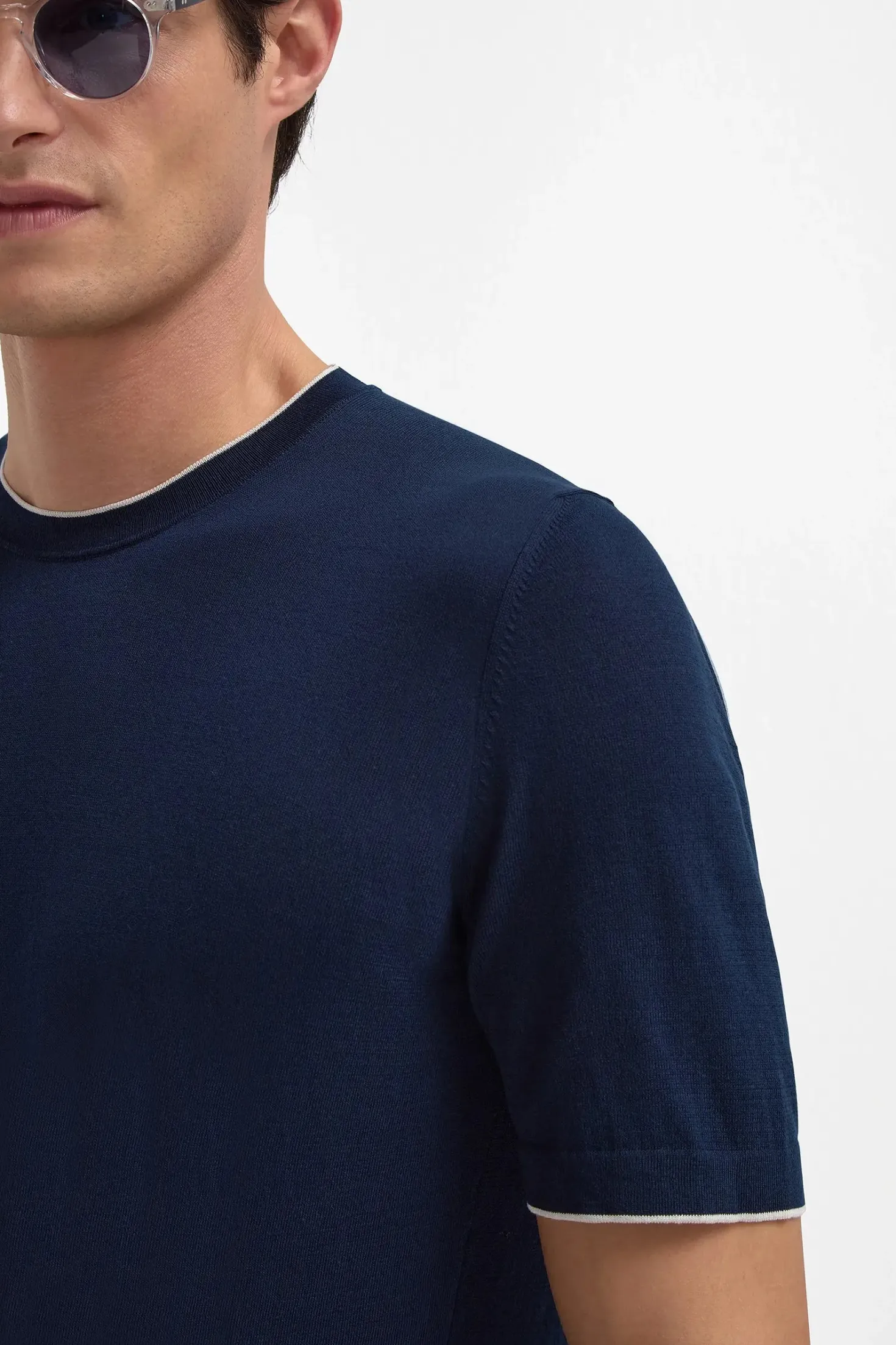 T-shirt en maille bleu - Made in Italy