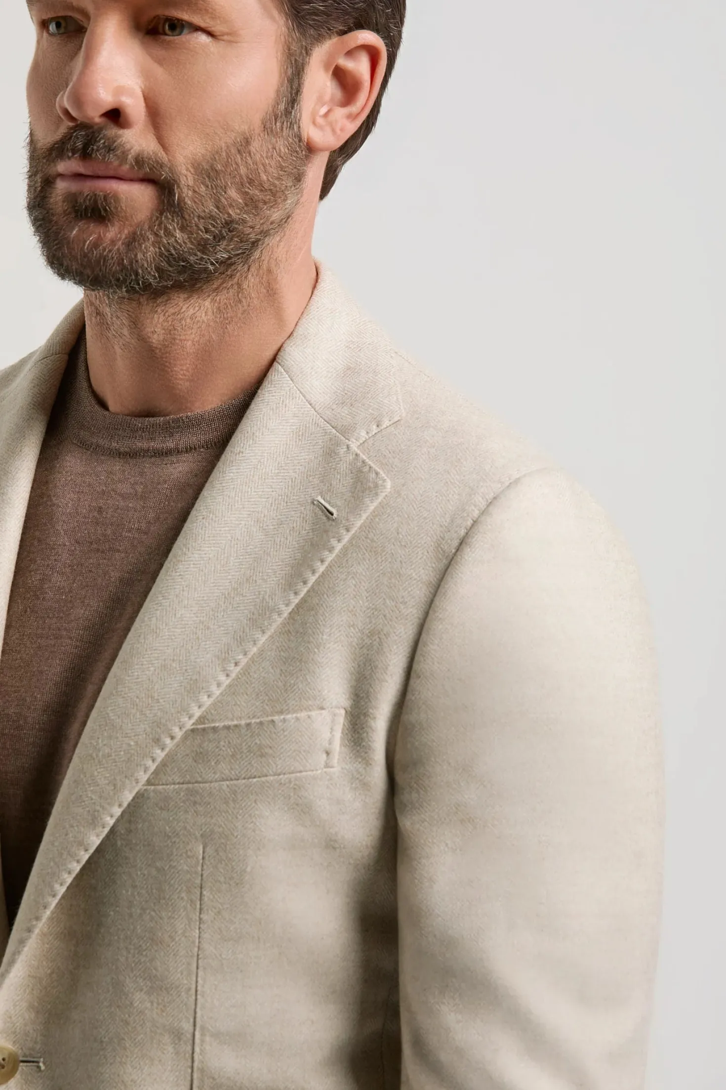 Veste beige à chevrons - Made in Italy