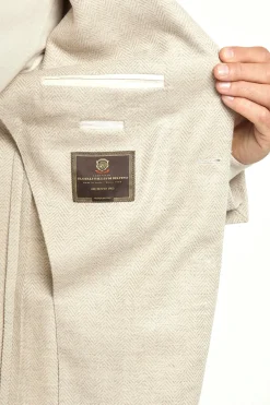 Veste beige à chevrons - Made in Italy