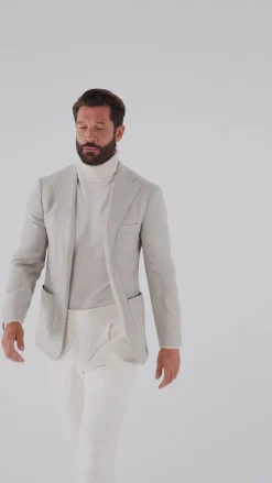 Veste beige à chevrons - Made in Italy