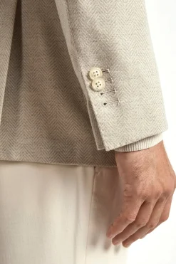 Veste beige à chevrons - Made in Italy