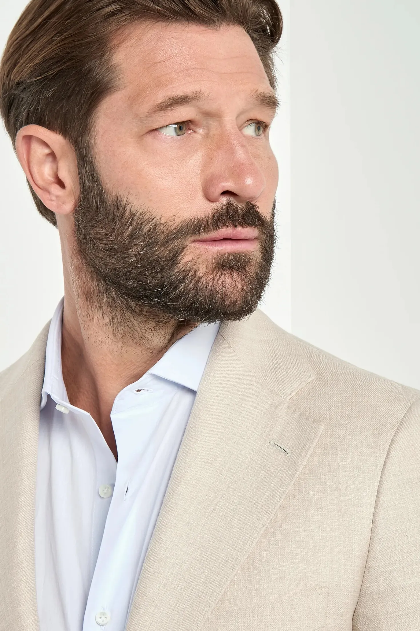 Veste beige en coton et soie - Made in Italy