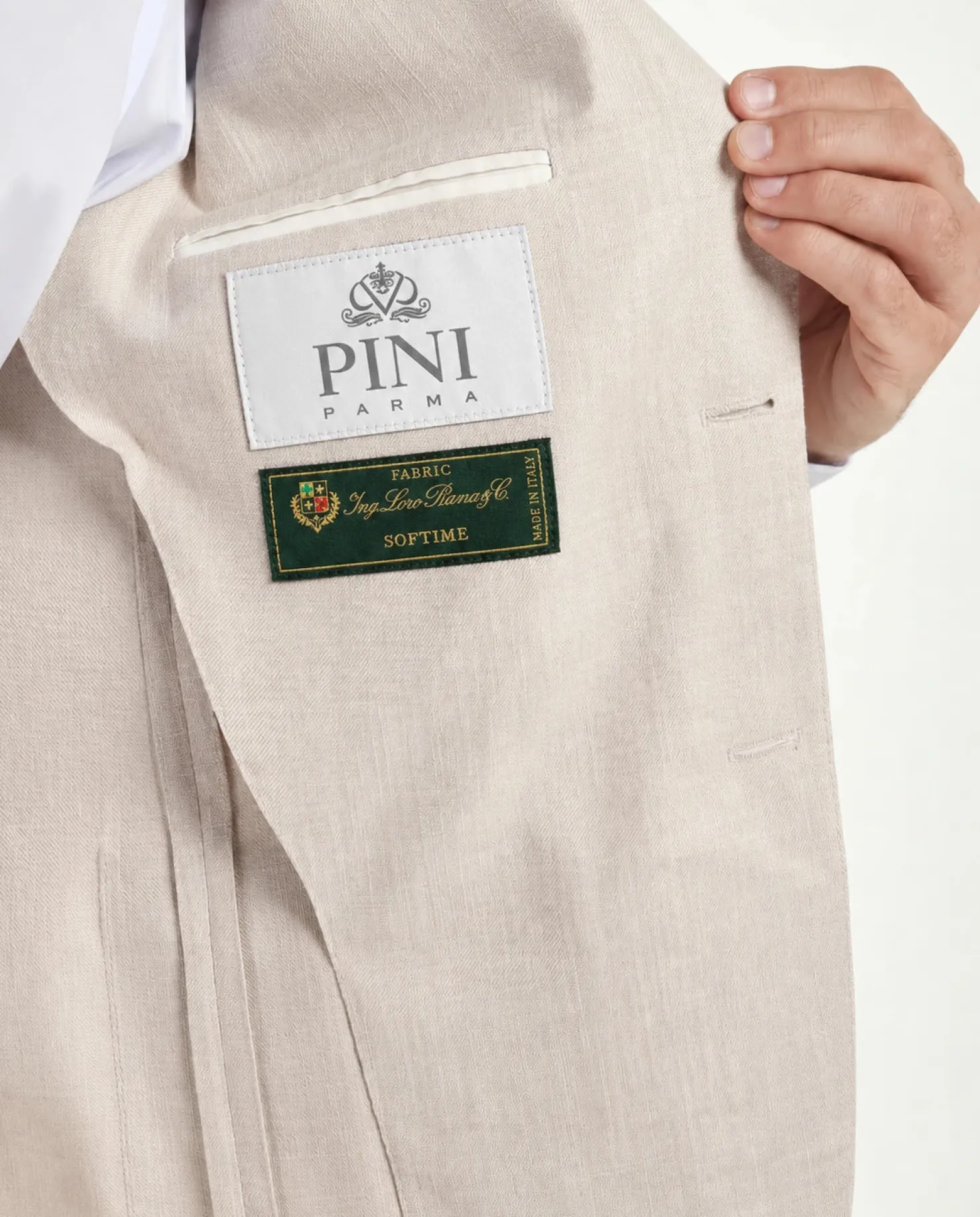 Veste beige en coton et soie - Made in Italy