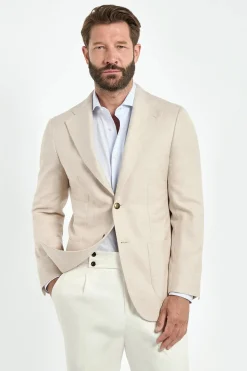 Veste beige en coton et soie - Made in Italy