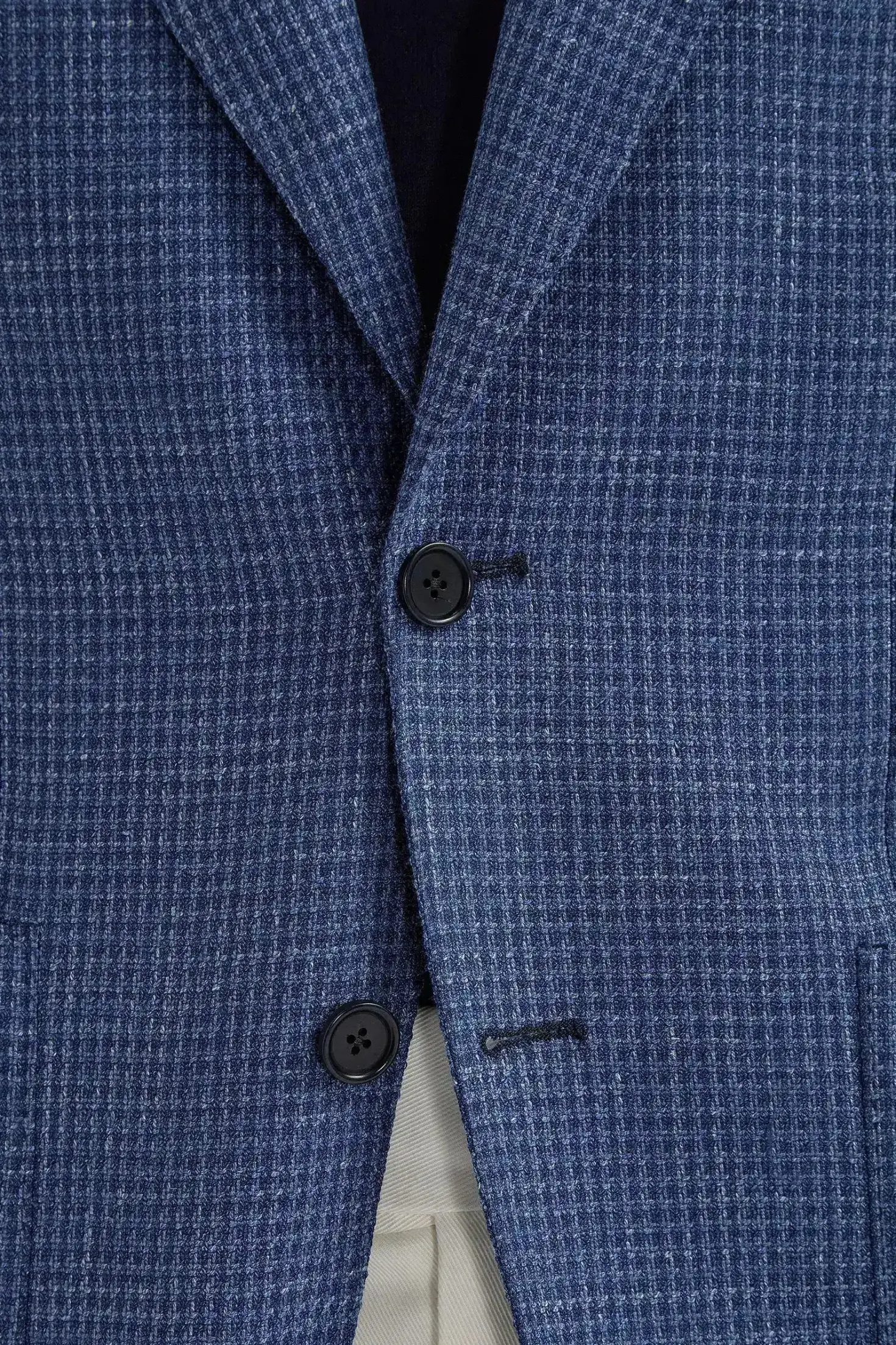 Veste bleu avio à motif pied-de-poule - Made in Italy