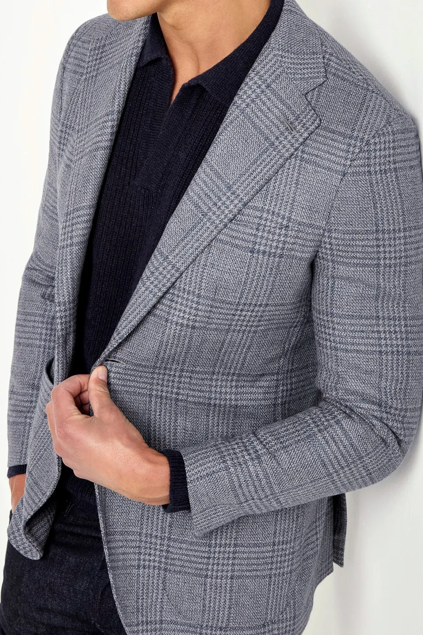 Veste bleu clair Prince de Galles - Made in Italy